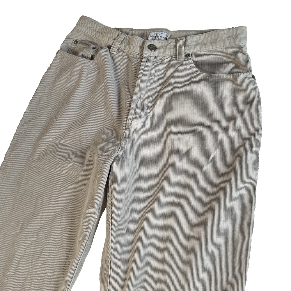 Calvin Klein Corduroy Pants Women's 10 White Straight High Rise Retro Streetwear - Picture 6 of 9